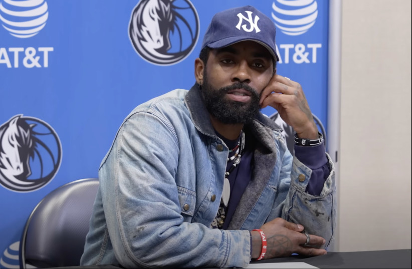 Kyrie Irving speaks during a postgame press conference, Jan. 1, 2024.