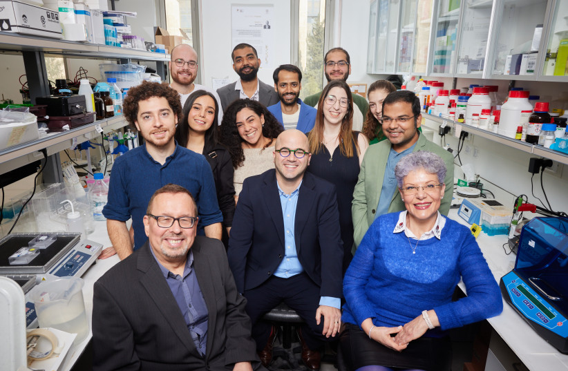  Amal's lab team. (credit: COURTESY OF HEBREW UNIVERSITY)