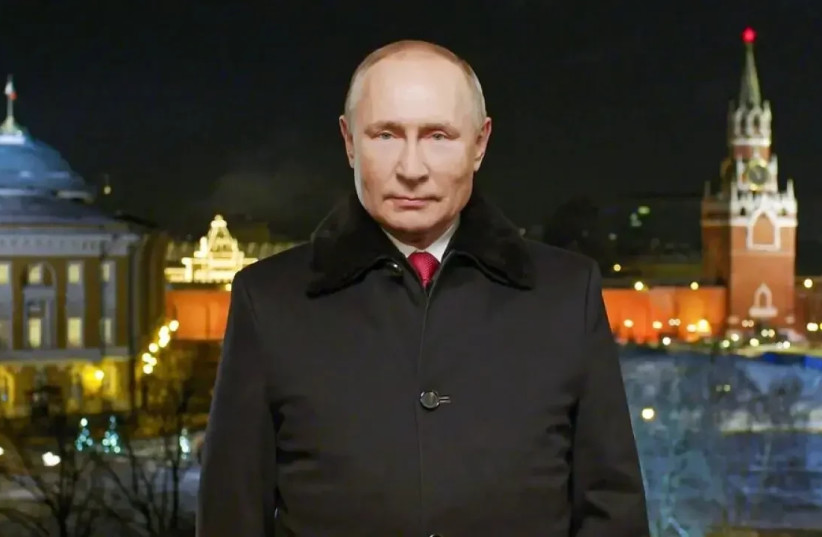  Russian President Vladimir Putin in a speech on the occasion of the New Year, 31.12.2023  (credit: REUTERS)