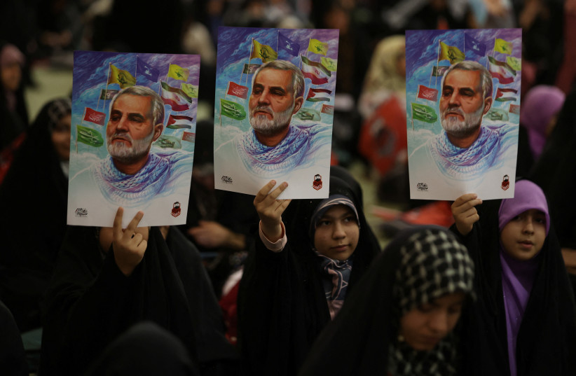  People attend a ceremony commemorating the death of late Iranian General Qasem Soleimani, in Tehran, Iran, January 3, 2024.  (credit: MAJID ASGARIPOUR/WANA (WEST ASIA NEWS AGENCY) VIA REUTERS)