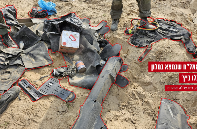 Photos of the weapons found by the 14th Brigade in the hotel area in Gaza. January 5, 2024. (credit: IDF)