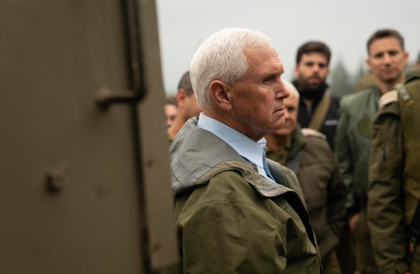  Former US Vice President Mike Pence visits the IDF’s Northern Command. January 6, 2023. (credit: IDF)