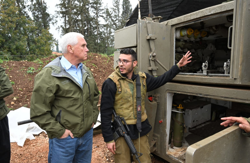 Pence meeting with reserve soldiers of the 7338th Artillery Brigade, January 5 2024.  (credit: IDF SPOKESPERSON UNIT)