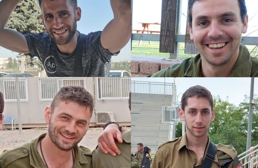  Top L-R: Gavriel Bloom, David Schwartz Bottom L-R: Yakir Hexter, Roi Tal (credit: IDF SPOKESPERSON'S UNIT)