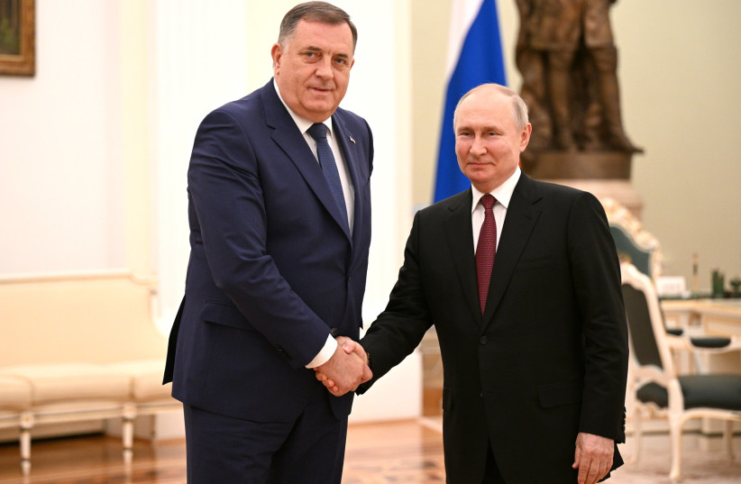  Milorad Dodik with Russian president Vladimir Putin, May 23, 2023. (credit: KREMLIN / KREMLIN.RU)