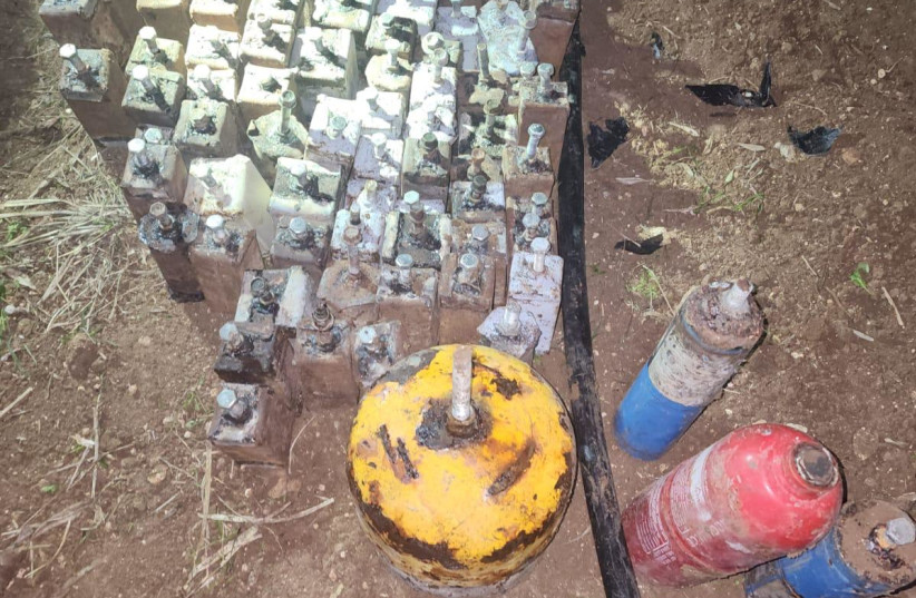  Explosive devices discovered in Tarqumiyah and destroyed (credit: IDF SPOKESPERSON'S UNIT)