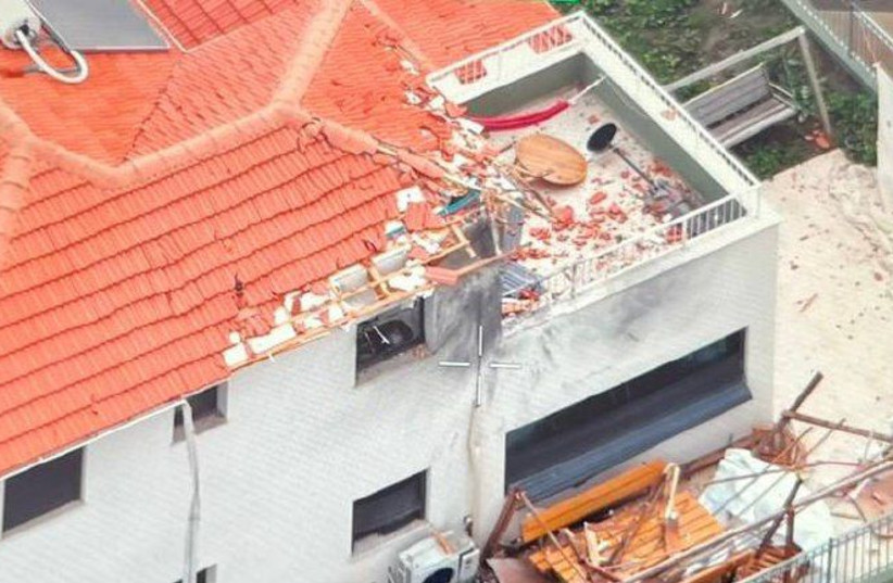 The result of a direct hit on a home in Shtula, northern Israel, January 13, 2024 (credit: VIA MAARIV ONLINE)