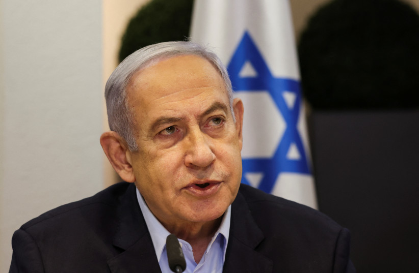  Prime Minister Benjamin Netanyahu convenes the weekly cabinet meeting, in Tel Aviv (credit: REUTERS/Ronen Zvulun/Pool)