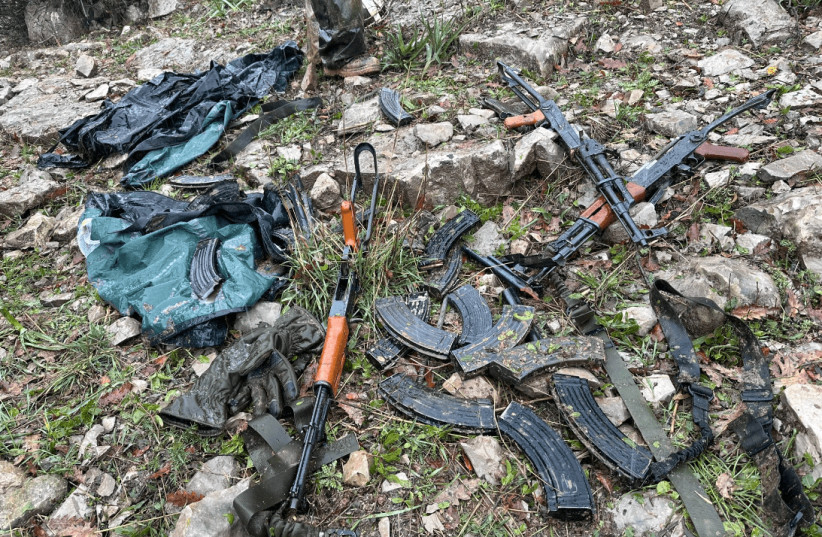 Weapons found on scene (credit: IDF SPOKESPERSON UNIT)