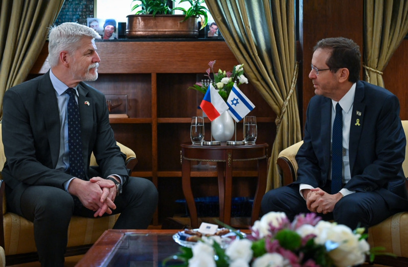   President Herzog with his Czech counterpart, Petr Pavel in Jerusalem. January 15, 2024.  (credit: KOBY GIDEON/GPO)