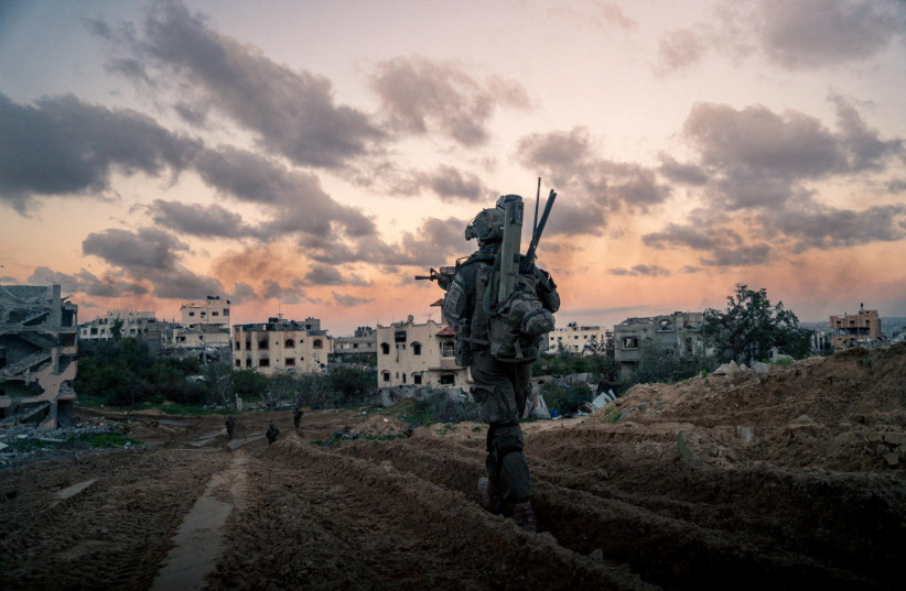  Israeli soldiers operate in the Gaza Strip amid the ongoing conflict with Hamas, January 16, 2024  (credit: IDF SPOKESPERSON'S UNIT)