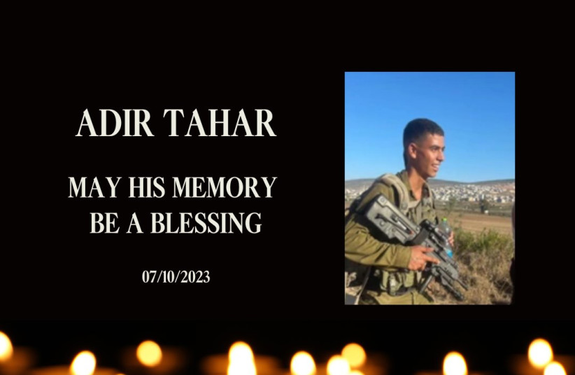 Fallen soldier Sgt. Adir Tahar. (credit: IDF SPOKESMAN’S UNIT)