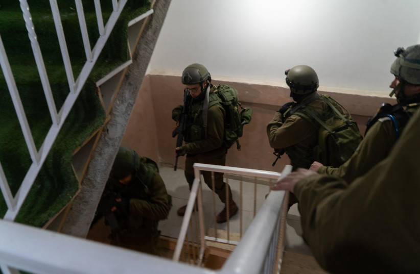  Israeli forces operate in Tulkarm, in the West Bank, January 18, 2024 (credit: IDF SPOKESPERSON'S UNIT)