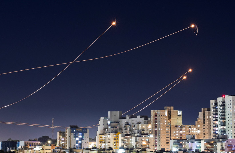  Israel's Iron Dome anti-missile system intercepts rockets launched from the Gaza Strip (credit: REUTERS/AMIR COHEN)