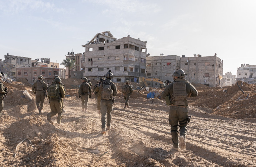Israeli forces operate in the Gaza Strip, January 20, 2024 (credit: IDF SPOKESPERSON'S UNIT)