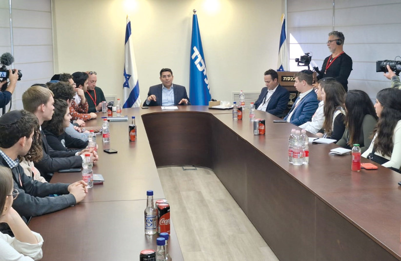  The students are welcomed to the Knesset by MK Danny Danon. (credit: Courtesy)