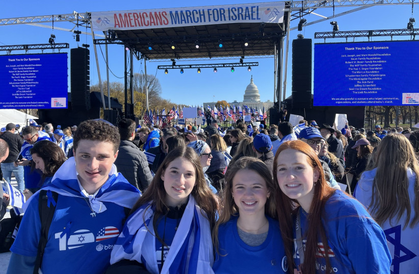  Hundreds of BBYO teens at the March for Israel rally in Washington, D.C., on Nov. 14, 2023. (credit: BBYO)
