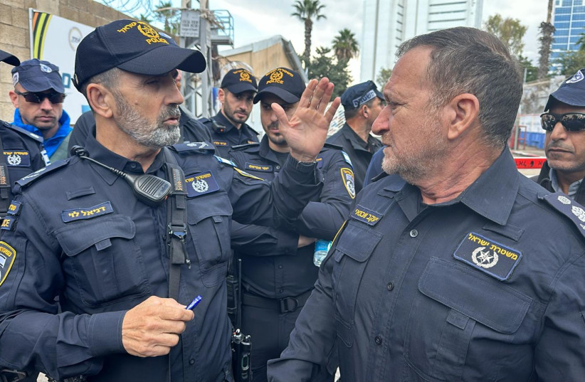  Israel Police commissioner Kobi Shabtai at the scene of a terror attack in Haifa, January 29, 2024 (credit: ISRAEL POLICE)