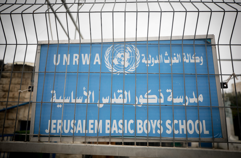  A UNRWA funded school in eastern Jerusalem. January 29, 2024 (credit: NATI SHOHAT/FLASH90)