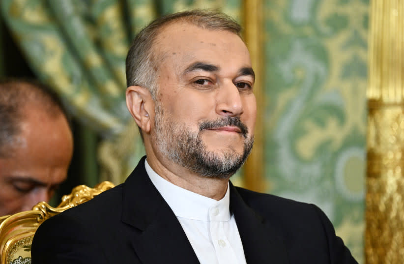  El ministro iraní de Asuntos Exteriores, Hossein Amirabdollahian, asiste a una reunión entre el presidente ruso, Vladimir Putin, y el presidente iraní, Ebrahim Raisi, en Moscú, Rusia, el 7 de diciembre de 2023. (credit: Sputnik/Pavel Bednyakov/Reuters)