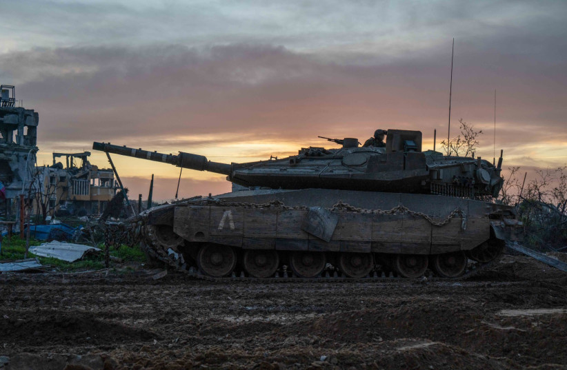  IDF tank in Khan Yunis, February 1, 2024 (credit: IDF SPOKESPERSON'S UNIT)