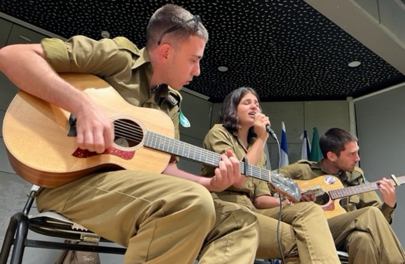  The IDF military band's Kelim Shluvim (L to R): Edan Polacheck, Gali Orian, and Rotem Shafran. (credit: NOURIT MASSON SEKINE)