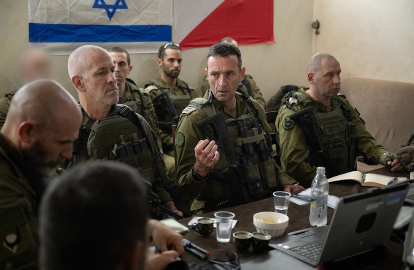 Chief of Staff Herzi Halevi, and head of the Shin Bet, Ronen Bar in Khan Yunis in the Gaza Strip, February 10, 2024