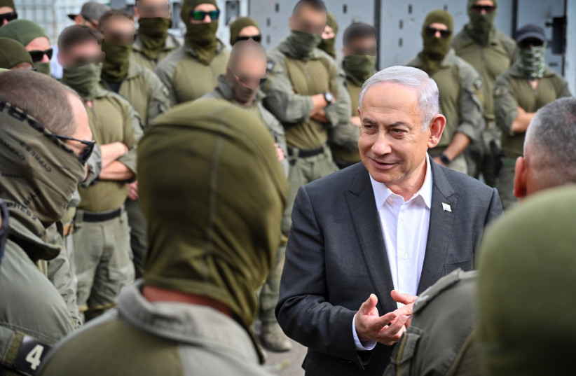  Prime Minister Benjamin Netanyahu congratulates forces who participated in the operation to release the hostages. February 12, 2024. (credit: KOBI GIDEON/GPO)