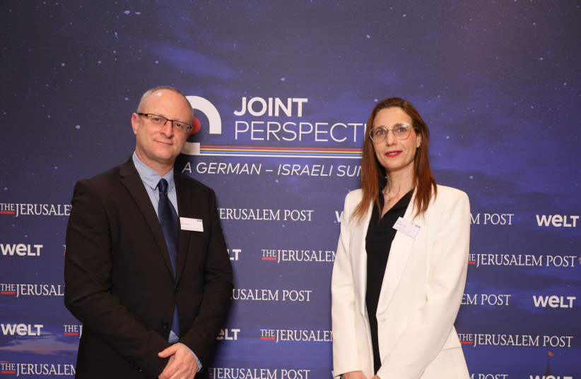  From left: Ron Brummer, Deputy Director General of the Ministry of Diaspora Affairs and Combating Antisemitism, and Racheli Baratz-Rix, Head of the Department for Combating Antisemitism and Enhancing Resilience at the World Zionist Organization (credit: Amin Akhtar u. Martin U. K. Lengemann/WELT)