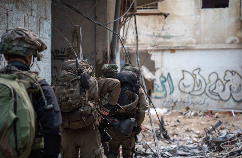 IDF troops on patrol in Gaza, February 20, 2024 (credit: IDF SPOKESPERSON'S UNIT)