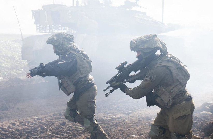  Israeli soldiers operate near the northern border with Lebanon, on February 21, 2024 (credit: IDF SPOKESPERSON'S UNIT)