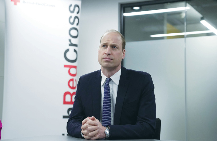  BRITAIN’S WILLIAM, Prince of Wales, visits the British Red Cross at its headquarters in London on Tuesday (credit: REUTERS/KIN CHEUNG)