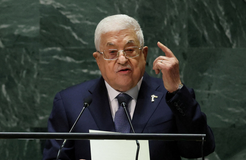  Palestinian President Mahmoud Abbas addresses the 78th Session of the U.N. General Assembly in New York City, U.S., September 21, 2023. (credit: BRENDAN MCDERMID/REUTERS)