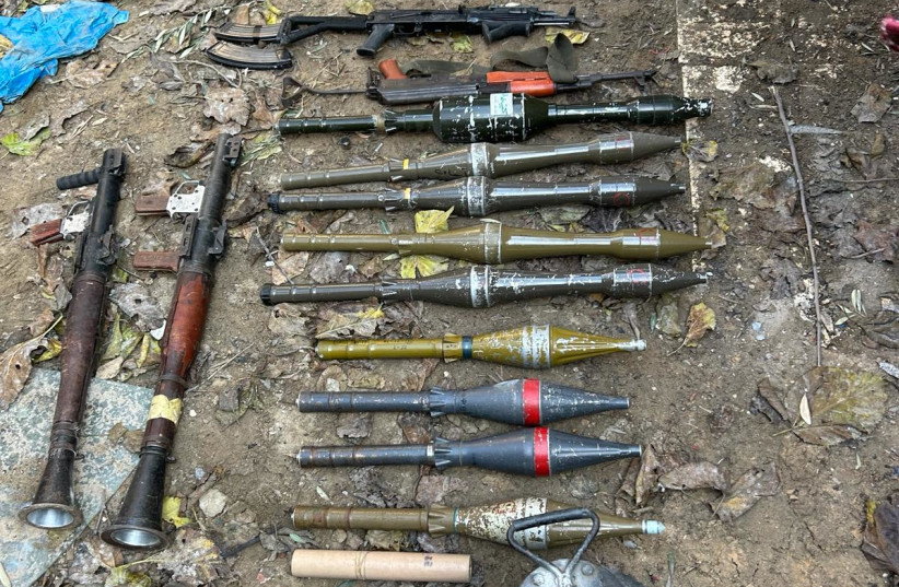 Various weapons found by the IDF in the Gaza Strip, February 28, 2024. (credit: IDF SPOKESPERSON'S UNIT)