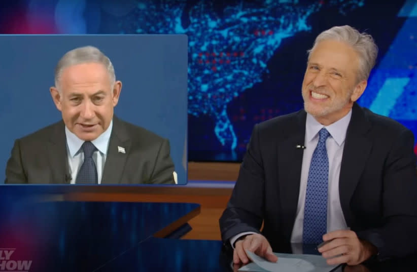  Jon Stewart aborda la guerra en Gaza en el Daily Show, 26 de febrero de 2024. (credit: screenshot)