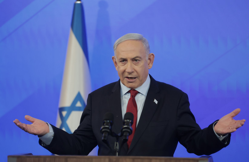  Benjamin Netanyahu holds a press conference on February 29, 2024 (credit: NIMROD KLIKMAN/POOL)