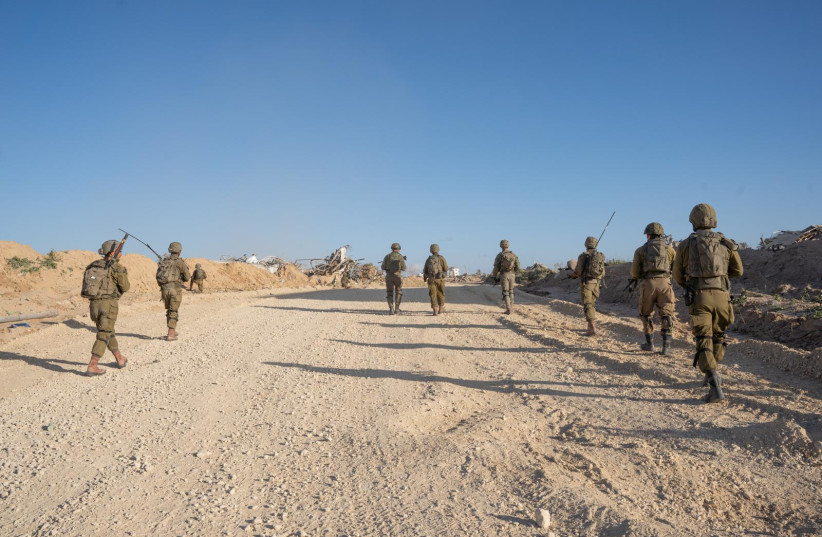  IDF troops operate in the Hamad neighborhood of Khan Yunis. March 8, 2024. (credit: IDF SPOKESPERSON'S UNIT)