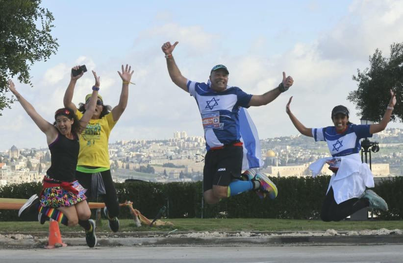  Participants of the Jerusalem Marathon on March 8, 2024. (credit: MARC ISRAEL SELLEM/THE JERUSALEM POST)