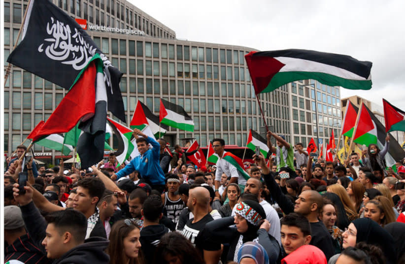  una protesta a favor de Palestina (credit: DAN MARGOLIS)