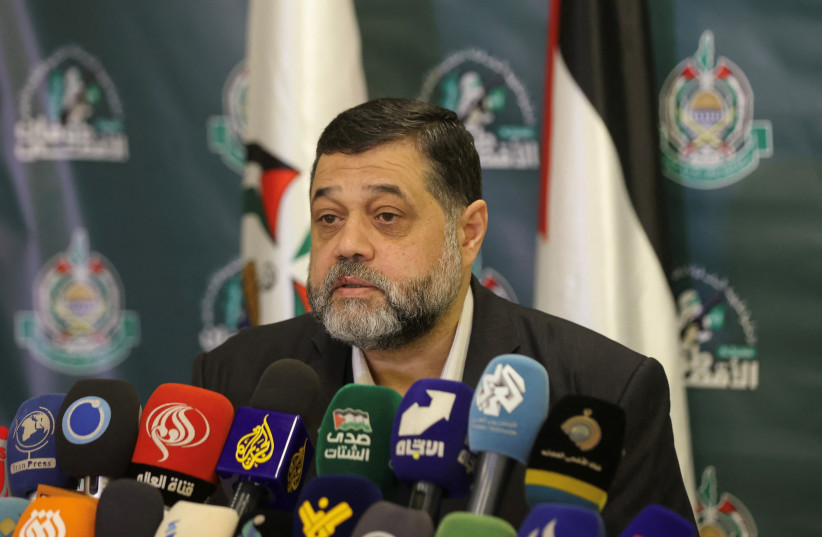  Hamas official Osama Hamdan attends a news conference in Beirut, Lebanon, March 20, 2024 (credit: REUTERS/MOHAMED AZAKIR)