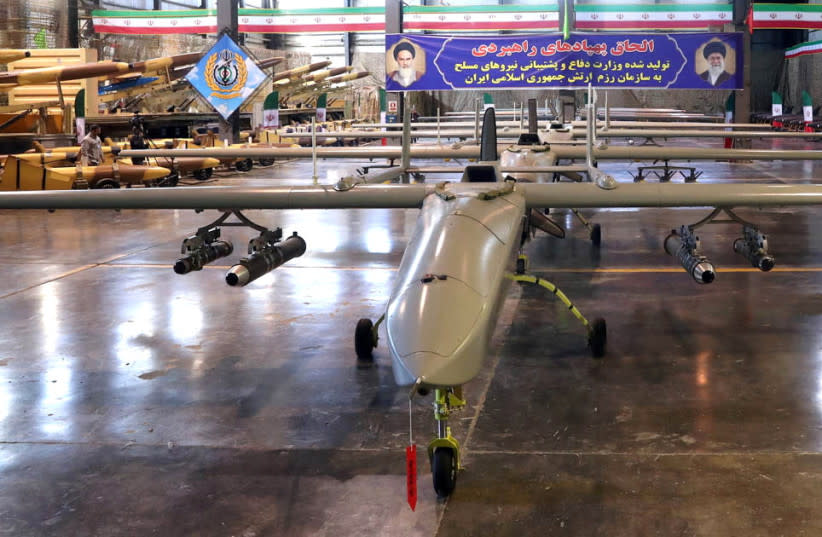  Drones iraníes son incorporados al Ejército de Irán, en Teherán, Irán, 22 de enero de 2024. (credit: IRANIAN ARMY/WANA (WEST ASIA NEWS AGENCY)/HANDOUT VIA REUTERS)