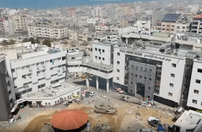  IDF conducts operations at Gaza's Shifa Hospital. March 25, 2024. (credit: SCREENSHOT/IDF SPOKESPERSON'S UNIT)