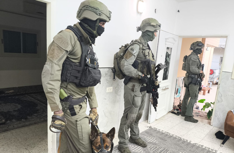  Israeli security forces during the arrest of Zebah Abdel Salem Haniyeh. April 1, 2024 (credit: POLICE SPOKESPERSON'S UNIT)