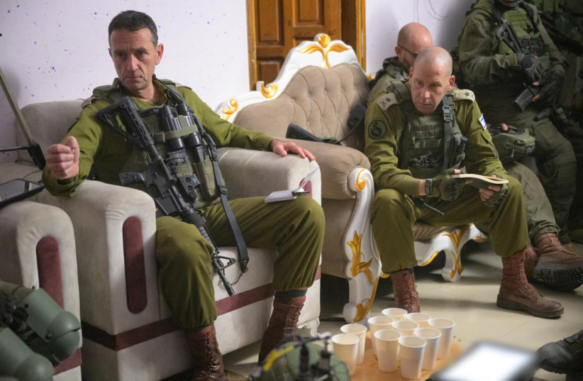  IDF Chief of Staff Herzi Halevi in Gaza's Khan Yunis April 3, 2024 (credit: IDF SPOKESPERSON'S UNIT)