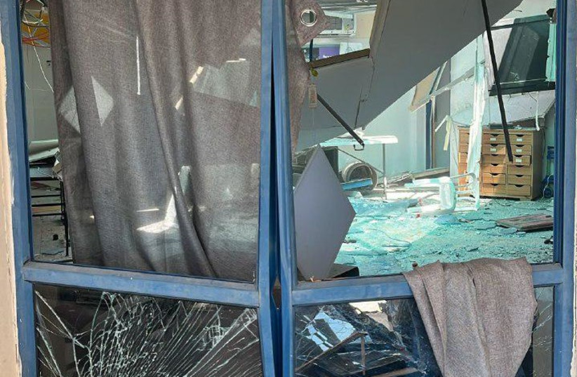  Community center struck in Arab al-Aramshe, April 17, 2024. (credit: Via Maariv)