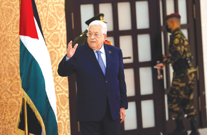 Mahmoud Abbas in Ramallah,March 2024 (credit: REUTERS/MOHAMAD TOROKMAN)