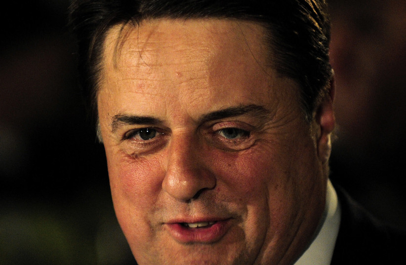 British National Party leader Nick Griffin arrives at the general election vote count in Dagenham May 6, 2010. Britain was set for an inconclusive result to its closest election in three decades, with a forecast making the Conservatives the largest party, but just short of a parliamentary majority. (credit: KIERAN DOHERTY/REUTERS)