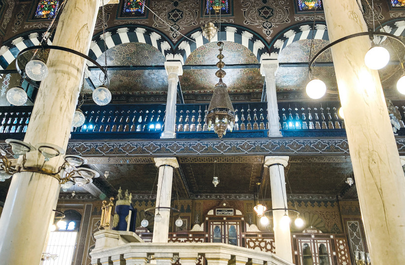  THE INTERIOR of the 19th century Jewish synagogue of Ben Ezra in Coptic Cairo.  (credit: AMIR MAKAR/AFP via Getty Images)