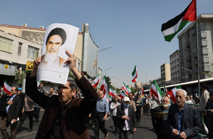  Iranians attend an anti-Israel rally in Tehran, Iran, April 19, 2024.  (credit: MAJID ASGARIPOUR/WANA (WEST ASIA NEWS AGENCY) VIA REUTERS)