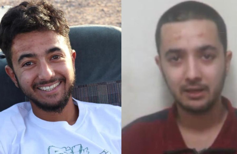 A photo of Hersh Goldberg-Polin next to a screenshot from a video released by Hamas showing him in captivity. (credit: screenshot)
